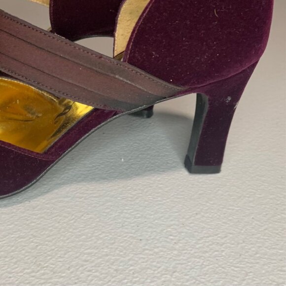 Vintage Nina Purple Velvet & Gold Dark Romance Goth Heels Made in Spain - Size 6 - Picture 5 of 10